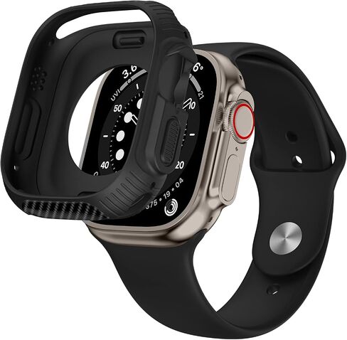 2 Pack Compatible with Apple Watch Ultra 2/Ultra Case 49mm, Ultra-Thin Soft Carbon Fiber TPU Edge Bumper Case Shockproof Frame Shell Protective Case Cover for Apple Watch Ultra 2/Ultra 49mm in Saudi Arabia