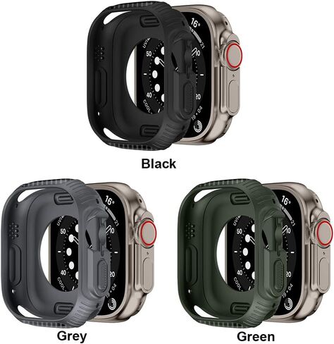 2 Pack Compatible with Apple Watch Ultra 2/Ultra Case 49mm, Ultra-Thin Soft Carbon Fiber TPU Edge Bumper Case Shockproof Frame Shell Protective Case Cover for Apple Watch Ultra 2/Ultra 49mm in Saudi Arabia