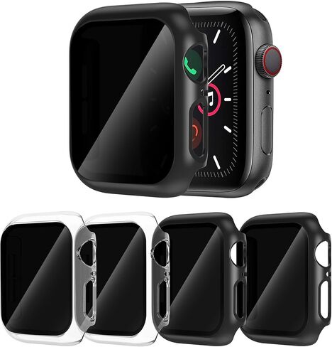4 قطع لحافظة حماية شاشة الخصوصية لساعة Apple Series SE/6/5/4 المضادة للتجسس، ممتص الصدمات الصلب من الزجاج المقسى، طبقة رقيقة للغاية خالية من الفقاعات لساعة iWatch 40 مم in Kuwait