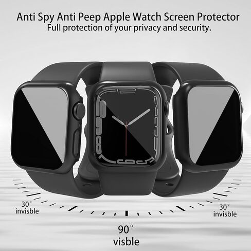 4 قطع لحافظة حماية شاشة الخصوصية لساعة Apple Series SE/6/5/4 المضادة للتجسس، ممتص الصدمات الصلب من الزجاج المقسى، طبقة رقيقة للغاية خالية من الفقاعات لساعة iWatch 40 مم in Kuwait