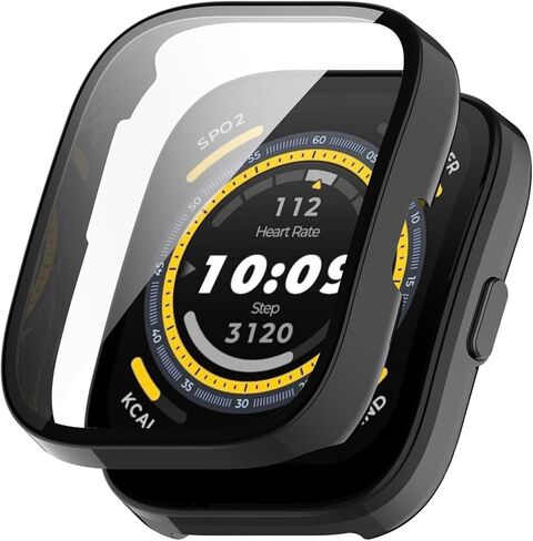 حافظة واقية متوافقة مع واقي الشاشة Amazfit Bip 5، حافظة شاملة من الزجاج المقسى وغطاء كامل لحافظات التغطية الكاملة لملحقات الساعة الذكية Amazfit Bip5 (3 عبوات C) in Saudi Arabia
