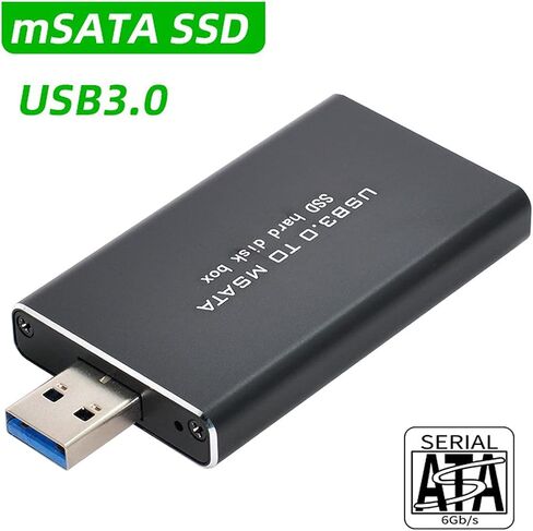 Cablecc Mini PCI-E mSATA to USB 3.0 External SSD PCBA Conveter Adapter Card with Enclosure in Saudi Arabia