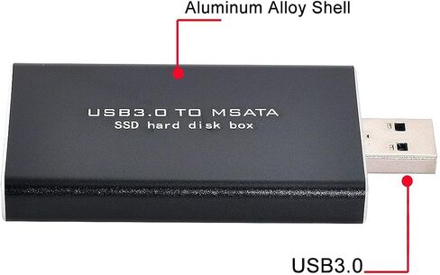 Cablecc Mini PCI-E mSATA to USB 3.0 External SSD PCBA Conveter Adapter Card with Enclosure in Saudi Arabia