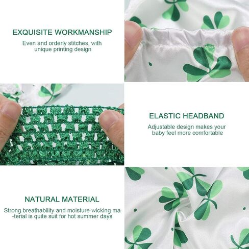 BESTOYARD Rompers Summer Outfits Newborn Toddler Kids Print Jumpsuit Headband Set(66,0-6 Month) 3pcs Green in Saudi Arabia