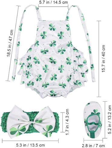 BESTOYARD Rompers Summer Outfits Newborn Toddler Kids Print Jumpsuit Headband Set(66,0-6 Month) 3pcs Green in Saudi Arabia