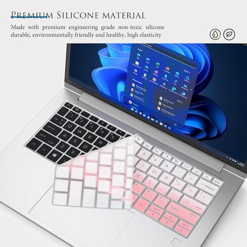 غطاء لوحة المفاتيح لعام 2023 2022 14 بوصة HP EliteBook 840 845 1040 G9 G10/13.3 بوصة HP EliteBook 830 835 1040 G9 G10، غلاف لوحة المفاتيح HP EliteBook [لا يناسب HP EliteBook 840 845 1040 G8 G7 G6 G5 G4] - وردي متدرج in Kuwait