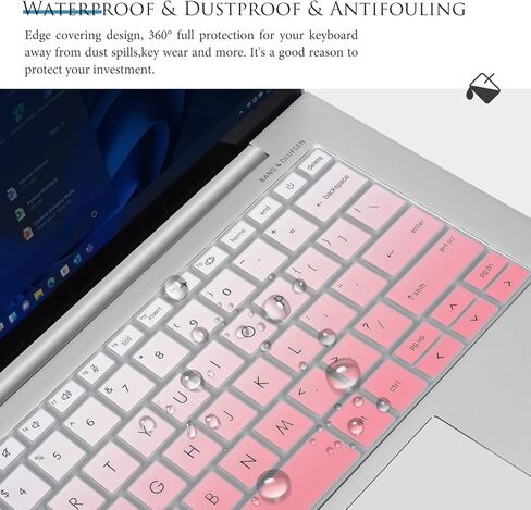 غطاء لوحة المفاتيح لعام 2023 2022 14 بوصة HP EliteBook 840 845 1040 G9 G10/13.3 بوصة HP EliteBook 830 835 1040 G9 G10، غلاف لوحة المفاتيح HP EliteBook [لا يناسب HP EliteBook 840 845 1040 G8 G7 G6 G5 G4] - وردي متدرج in Kuwait