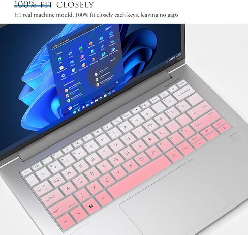Keyboard Cover for 2023 2022 14" HP EliteBook 840 845 1040 G9 G10/13.3" HP EliteBook 830 835 1040 G9 G10,HP EliteBook Keyboard Skin[NOT Fit for HP EliteBook 840 845 1040 G8 G7 G6 G5 G4]-Gradual Pink in Saudi Arabia