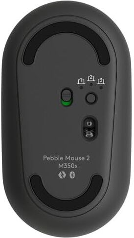 Logitech Pebble Mouse 2 M350s Slim Bluetooth Wireless Mouse، محمول، خفيف الوزن لنظام التشغيل Windows، macOS، iPadOS، Android، Chrome OS - Tonal Graphite (متجدد) in Saudi Arabia