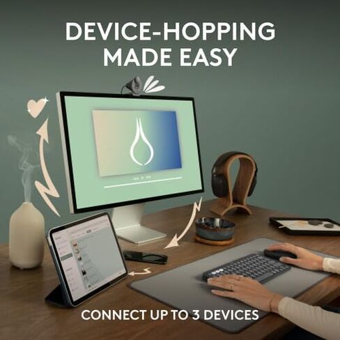 Logitech Pebble Mouse 2 M350s Slim Bluetooth Wireless Mouse، محمول، خفيف الوزن لنظام التشغيل Windows، macOS، iPadOS، Android، Chrome OS - Tonal Graphite (متجدد) in Saudi Arabia