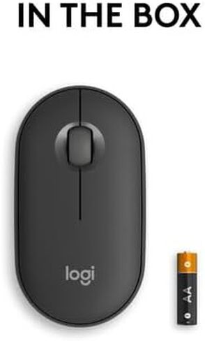 Logitech Pebble Mouse 2 M350s Slim Bluetooth Wireless Mouse، محمول، خفيف الوزن لنظام التشغيل Windows، macOS، iPadOS، Android، Chrome OS - Tonal Graphite (متجدد) in Saudi Arabia