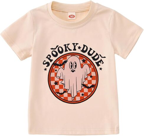 Halloween T Shirt Toddler Baby Boys Girls Funny Ghost Graphic Spooky Dude Letter Print Short Sleeve Tee Tops in Kuwait