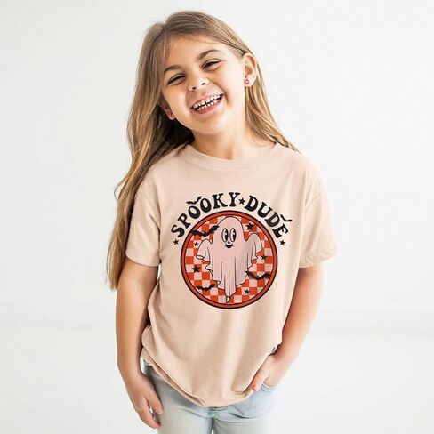 Halloween T Shirt Toddler Baby Boys Girls Funny Ghost Graphic Spooky Dude Letter Print Short Sleeve Tee Tops in Kuwait