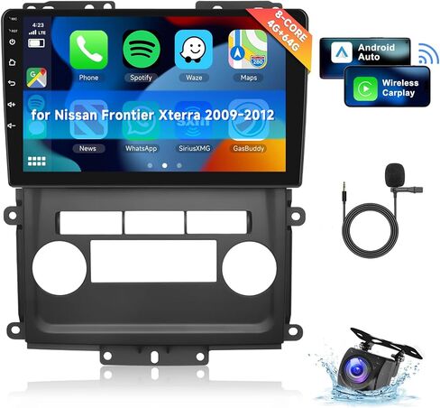 [8 CORE 4G+64G] Car Radio for 2009-2012 Nissan Frontier Xterra with Wireless Carplay/Android Auto, 9 Inch Android 13 IPS Touch Screen Car Stereo, Bluetooth, GPS Navi, WiFi, SWC, Backup Camera in Saudi Arabia