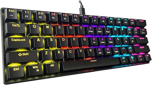 Mechanical Keyboard, 60% Mechanical Gaming Keyboard with Blue Switches and Dynamic 19-Mode Backlight - Plug and Play, 61-Key, Anti-Ghosting, for PC, Windows, Mac, Gamer, Office, Typists in Saudi Arabia