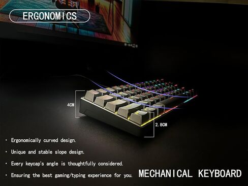 Mechanical Keyboard, 60% Mechanical Gaming Keyboard with Blue Switches and Dynamic 19-Mode Backlight - Plug and Play, 61-Key, Anti-Ghosting, for PC, Windows, Mac, Gamer, Office, Typists in Saudi Arabia