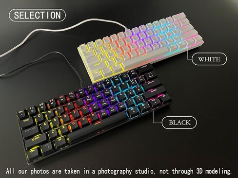 Mechanical Keyboard, 60% Mechanical Gaming Keyboard with Blue Switches and Dynamic 19-Mode Backlight - Plug and Play, 61-Key, Anti-Ghosting, for PC, Windows, Mac, Gamer, Office, Typists in Saudi Arabia
