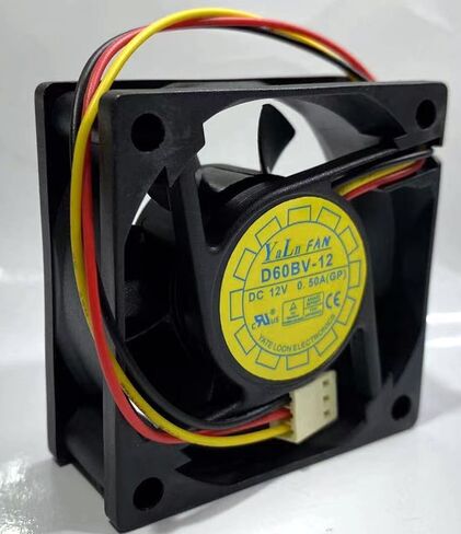 D60BV-12 DC Fan D60BV-12 DC12V 0.50A 6CM 6025 3-Wire Server مروحة التبريد in Kuwait