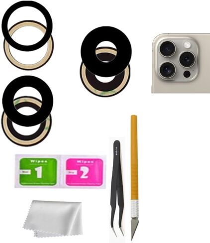 Rear Camera Glass Replacement for iPhone 15 Pro with Tape Pre-Installed +Repair Tools in Kuwait