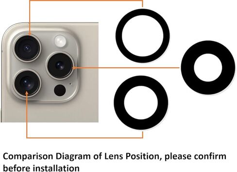 Rear Camera Glass Replacement for iPhone 15 Pro with Tape Pre-Installed +Repair Tools in Kuwait