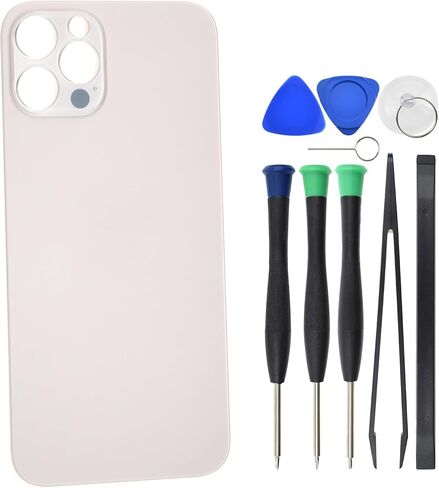 زجاج خلفي لهاتف iPhone 12 Pro A2407 A2341 A2406 بديل مع لاصق مقطوع مسبقًا - 6.1 بوصة ذهبي in Saudi Arabia