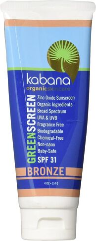 Green Screen Organic Sunscreen Zinc Oxide SPF 31 Tinted BRONZE - Soy-Free - Vegan - Gluten-free - 8oz/230g As 2x4oz in Saudi Arabia