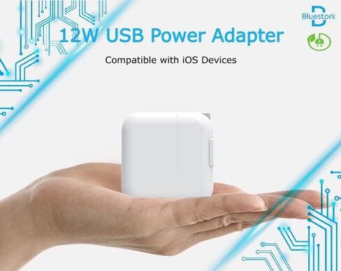 شاحن iPad، شاحن iPhone، شاحن حائط USB بقدرة 12 وات، قابس سفر محمول قابل للطي متوافق مع Apple iPhone وiPad وiPad Mini وiPad Air 1/2/3 وAirpod in Saudi Arabia