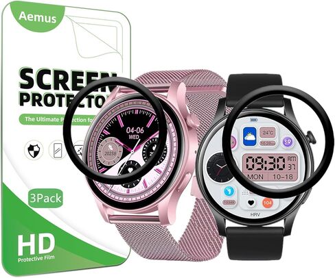 متوافق مع واقي شاشة الساعة الذكية VKAROOD KC88 (3 عبوات) متوافق مع Efolen Smart Watch 1.43 بوصة تغطية كاملة ثلاثية الأبعاد PMMA in Saudi Arabia