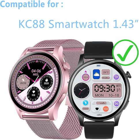 متوافق مع واقي شاشة الساعة الذكية VKAROOD KC88 (3 عبوات) متوافق مع Efolen Smart Watch 1.43 بوصة تغطية كاملة ثلاثية الأبعاد PMMA in Saudi Arabia