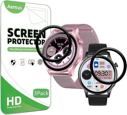 متوافق مع واقي شاشة الساعة الذكية VKAROOD KC88 (3 عبوات) متوافق مع Efolen Smart Watch 1.43 بوصة تغطية كاملة ثلاثية الأبعاد PMMA in Saudi Arabia