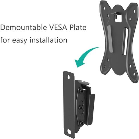 حامل جداري لشاشة إمالة WALI، دعامة تثبيت على تلفزيون RV صغيرة الحجم صغيرة الحجم لمعظم أجهزة تلفزيون LED وLCD وOLED وبلازما مسطحة حتى 27 بوصة، 55 رطلاً، فتحات تثبيت 75 و100 (1327LM)، أسود in Kuwait