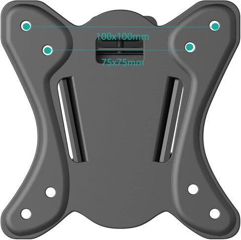 حامل جداري لشاشة إمالة WALI، دعامة تثبيت على تلفزيون RV صغيرة الحجم صغيرة الحجم لمعظم أجهزة تلفزيون LED وLCD وOLED وبلازما مسطحة حتى 27 بوصة، 55 رطلاً، فتحات تثبيت 75 و100 (1327LM)، أسود in Kuwait