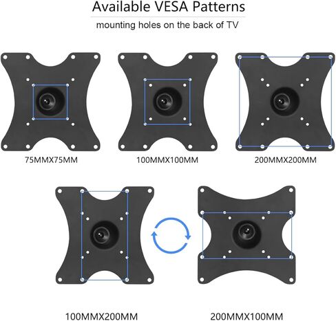 حامل جدار تلفزيون Suptek كامل الحركة قابل للتعديل لمعظم أجهزة تلفزيون بلازما LED LCD مقاس 15-42 بوصة حتى 55 رطلًا، VESA 75، 100، 200 مم، دوران، دوران، إمالة (MA2770-3260) in Kuwait