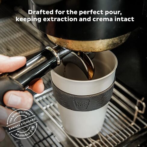 KeepCup Original, Lightweight Plastic Reusable Coffee Cup with Splashproof Sipper Lid - 12oz/340ml - Black in Saudi Arabia