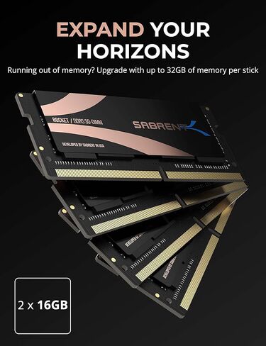 SABRENT Rocket DDR5 32GB SO-DIMM 4800MHz Memory Kit (2x16GB) for Laptop, Ultrabook, and Mini-PC (SB-DR5S-16GX2) in Kuwait
