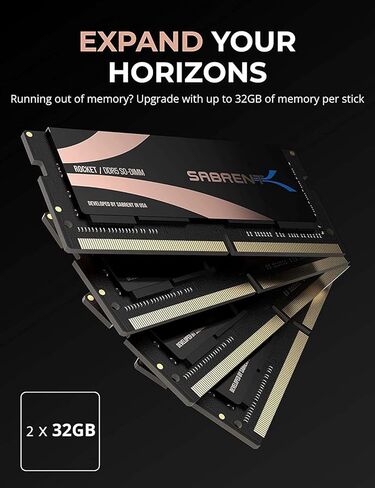 SABRENT Rocket DDR5 32GB SO-DIMM 4800MHz Memory Kit (2x16GB) for Laptop, Ultrabook, and Mini-PC (SB-DR5S-16GX2) in Kuwait