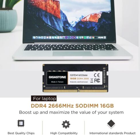 【ذاكرة الوصول العشوائي DDR4】 GIGASTONE 16 جيجابايت DDR4 2666 ميجا هرتز (2400 ميجا هرتز أو 2133 ميجا هرتز) PC4-21300 (PC4-19200/17000) CL19 1.2V SODIMM 260 Pin غير مخزن للكمبيوتر الدفتري المحمول غير ECC فقط ترقية وحدة الذاكرة in Kuwait
