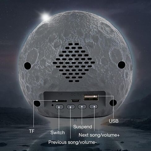 مكبر صوت مغناطيسي بلوتوث 5.0، دوران 360 درجة 7 ألوان لاسلكية عائمة أدوات تقنية رائعة لديكور المنزل والمكتب in Kuwait