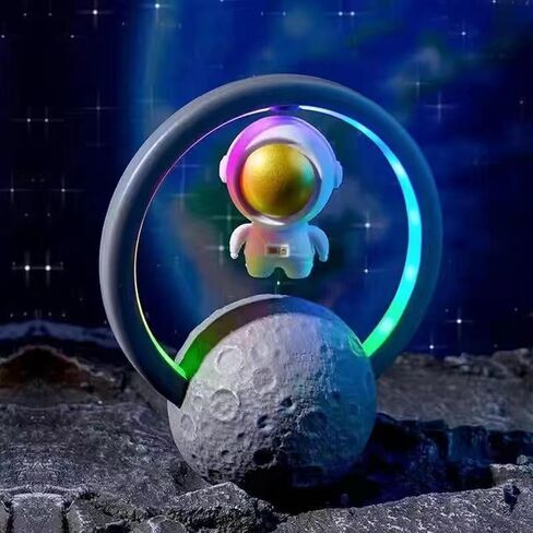 مكبر صوت مغناطيسي بلوتوث 5.0، دوران 360 درجة 7 ألوان لاسلكية عائمة أدوات تقنية رائعة لديكور المنزل والمكتب in Kuwait