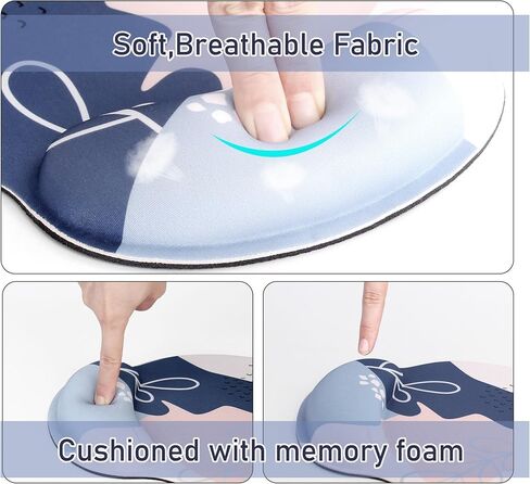 Mouse Pad Wrist Support with Coaster, [ 20% Larger] Gel Memory Foam Wrist Rest Pad Set with Ergonomic Design, Non-Slip Rubber Base for Office, Home Working, Gaming, and Programming, Green Marble in Saudi Arabia
