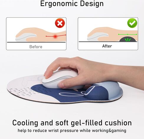 Mouse Pad Wrist Support with Coaster, [ 20% Larger] Gel Memory Foam Wrist Rest Pad Set with Ergonomic Design, Non-Slip Rubber Base for Office, Home Working, Gaming, and Programming, Green Marble in Saudi Arabia