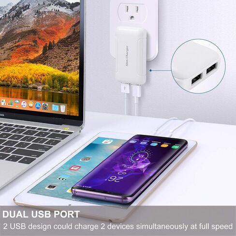 شاحن حائط USB رفيع، شاحن جداري بمنفذ USB مسطح رفيع بقدرة 15 وات، شاحن حائط USB قابل للطي، صندوق شحن لهاتف iPhone 15 14 13 12 11 Pro Max 6 6S 7 8 Plus، iPad، Samsung، HTC، Moto، LG in Saudi Arabia