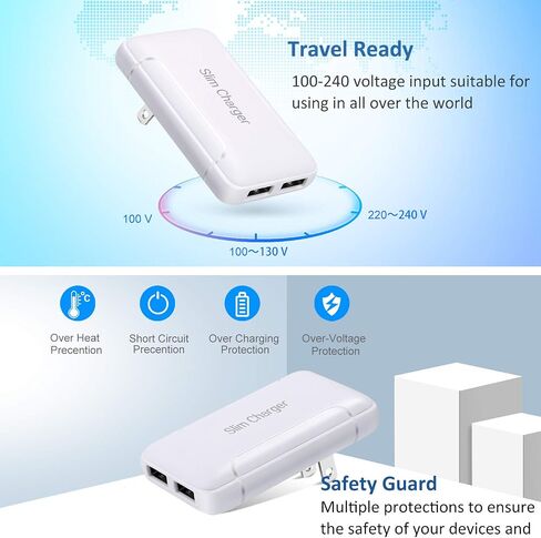 شاحن حائط USB رفيع، شاحن جداري بمنفذ USB مسطح رفيع بقدرة 15 وات، شاحن حائط USB قابل للطي، صندوق شحن لهاتف iPhone 15 14 13 12 11 Pro Max 6 6S 7 8 Plus، iPad، Samsung، HTC، Moto، LG in Saudi Arabia