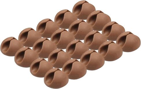 ROK Hardware Multipurpose Silicone Cable Clip Grip Wire Cord Type USB Desk Wall Desktop Organizer Charger Holder (20 Pack, Brown) in Saudi Arabia