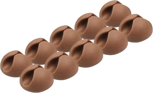 ROK Hardware Multipurpose Silicone Cable Clip Grip Wire Cord Type USB Desk Wall Desktop Organizer Charger Holder (20 Pack, Brown) in Saudi Arabia