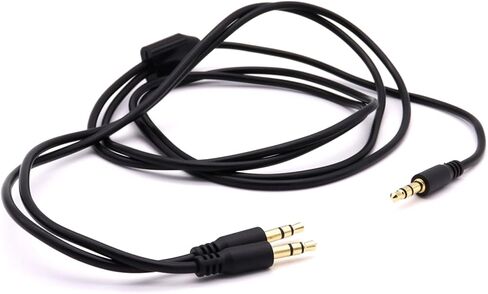 1 to 2 Jack Audio Splitter Cable, DC 3.5mm TRS Male to 2 DC 3.5mm TRS Male Stereo Extension Adapter Cables 1/8" to 1/8" Cable for Cellphone, Guitar, Mp3, Earphones, Speakers(1M/3.3FT) in Saudi Arabia