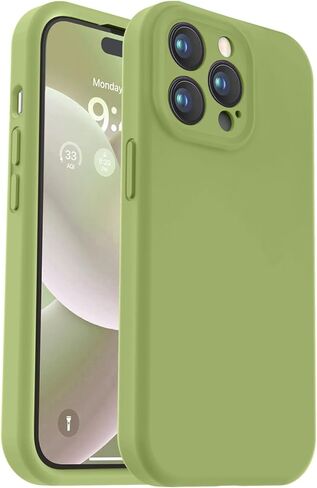 حافظة مصممة لهاتف iPhone 14 Pro Max، سيليكون ممتاز مع [حماية الكاميرا] [بطانة من الألياف الدقيقة المضادة للخدش] حافظة هاتف مقاومة للصدمات لهاتف iPhone 14 Pro Max 6.7 بوصة - ماتشا in Kuwait