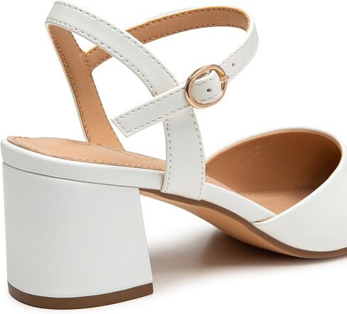 Trary Women's Pointed Toe Low Chunky Block Heels,Comfortable Adjustable Ankle Strap Closed Toe Work Wedding Dress Party Pumps Shoes in Saudi Arabia