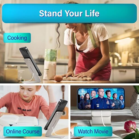 حامل الهاتف الخليوي لشاحن لاسلكي آمن من Mag، حامل شحن من الألومنيوم لقاعدة المكتب بزاوية 360 درجة، حامل هاتف سطح المكتب لشحن Magsafe لهاتف iPhone 15/14 Pro Max Mini - شاحن غير متضمن in Kuwait