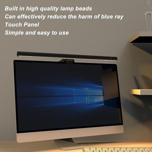شريط ضوء الشاشة، مصباح شاشة كمبيوتر USB، شريط ضوء شاشة العناية بالعين، قابل للتعديل 5 درجات حرارة ألوان، تعتيم بدون خطوات، مصباح مكتبي بدون وهج للشاشة، لعبة المكتب المنزلي (300SA) in Kuwait